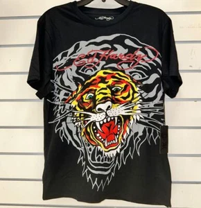 Ed Hardy Men's T-shirt M Black Big Tiger Face Tee Short Sleeve Y2K New NWT - Picture 1 of 7