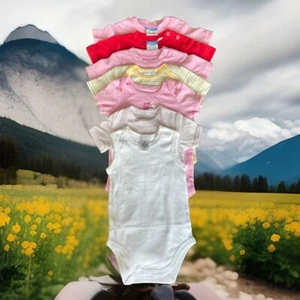 Pack De 7, 0-9 Meses, Manga Corta Cierre A Presión Multicolor, Niña-Sin Usar, Sin Etiquetas. - Imagen 1 de 17