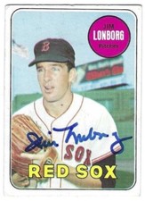 Autographed 1969 Topps JIM LONBORG Boston Red Sox card #109 w/ COA 