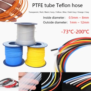 Tubo de tubo de PTFE translúcido 600 V tubo, alta temperatura 200 ° C øid 0,5 ~ 5,8 mm multicolor - Imagen 1 de 12
