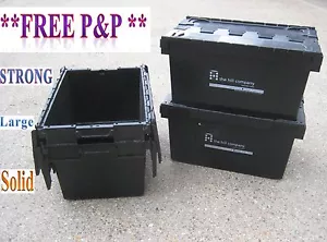 2 LARGE Used Removal Storage Crate Box Container 80L - Picture 1 of 2