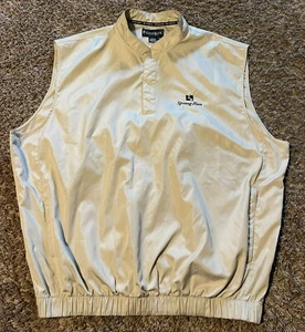 DryJoys by Footjoy Men's Large 1/4 Zip Snap Wind Golf Vest Beige Spring Run - Picture 1 of 4
