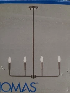 Thomas Lighting - Black 4 Light Small Chandelier Contemporary Modern CN330421 - Picture 1 of 1
