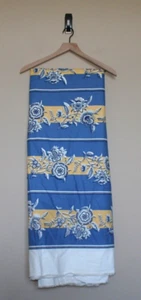 Fabric Cut Remnant Home Decor Upholstery Yellow Blue Floral 5 Yards 54" Wide - Picture 1 of 4