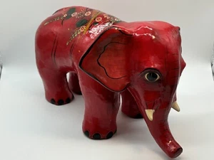 Vtg Paper Mache Tonala Elephant Folk Art Signed 16” - Picture 1 of 16