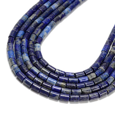 Natural Lapis Smooth Cylinder Tube Beads Size 6x8mm 15.5'' Strand - Image 1 of 2
