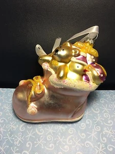 Baby Girl Pink Shoe Teddy Bear Christmas Ornament - Picture 1 of 1