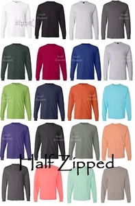 Hanes Mens Long Sleeve Cotton Beefy-T T-Shirt 5186 S-3XL NEW - Picture 1 of 38