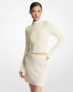 Michael Michael Kors Women's White Ribbed Stretch Mini Skirt Size 2XL MF370A07WB - Picture 1 of 7