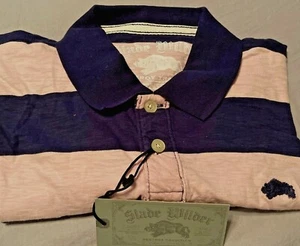 Slade Wilder Destroy Tradition Polo Shirt Men's Size XXL Blue & Pink Stripes - Picture 1 of 3
