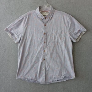 Sovereign Code Shirt Mens Large Blue Short Sleeve Button Up Flamingo Logo Shirt - Picture 1 of 14