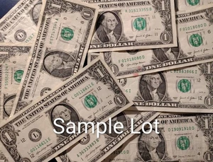 US $1 Dollar Bills Collectors Treasure Lot of 100 Trinary & Birthday - Picture 1 of 1