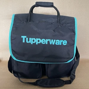 Tupperware Berater großes Gelegenheitsset Tasche Aufbewahrungstasche schwarz, türkis Logo - Bild 1 von 9