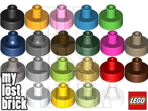 LEGO - Part 20482 - Tiles Round 1x1 with Bar and Pin Holder + NEW +SELECT COLOUR - Picture 1 of 24