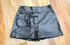 Gonna corta vintage anni 90 HIGHWAY stile originale nera ecopelle 11/12 con marsupio - Foto 1 di 12