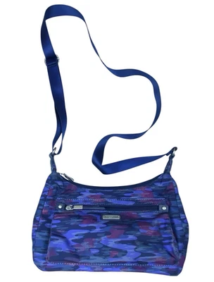 Baggallini Crossbody Bag Purple Camo Adjustable Strap Lightweight Travel Purse - Image 1 of 4
