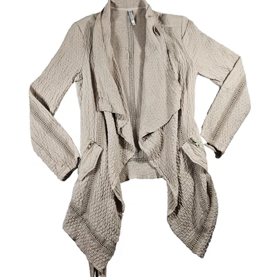 Suéter Cárdigan Monoreno Para Mujer Talla L Taupe Lagenlook Boho Cascada Frontal Foto 1 de 4