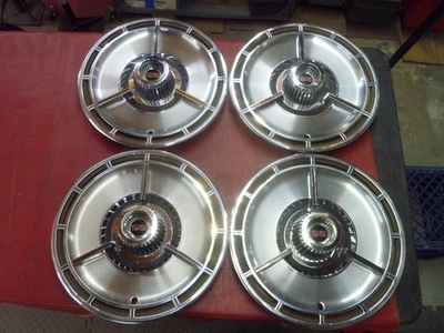 VINTAGE 1964 CHEVY CHEVELLE NOVA IMPALA SS SPINNER HUBCAPS WHEEL COVERS - Image 1 of 4