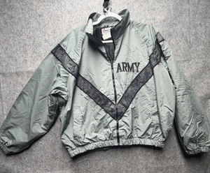 Skilcraft US Army Jacket Mens Large Short Gray Green Nylon Full Zip Vented JWOD - Picture 1 of 7