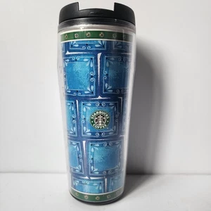 Starbucks Barista Travel Mug Blau Eckig Bilderrahmen 16 Oz Kaffeebecher 2002 - Bild 1 von 9