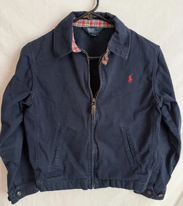 Polo Ralph Boys Navy Jacket Size Medium (12-14) Lightweight Full Zip Windbreaker - Picture 1 of 8