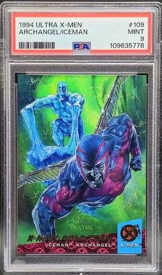 1994 Fleer Ultra Marvel X-Men X-Men Gold Team Iceman Archangel #109 PSA 9 MINT - Image 1 of 2