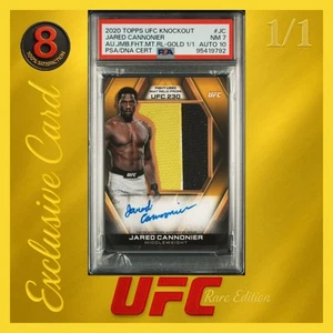 2020 Topps UFC Knockout Jared Cannonier Auto Relic Gold 1/1 PSA 7 Auto 10 Cert - Picture 1 of 5