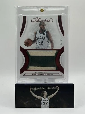 Parche Rubí 2021-22 Panini Impecable Khris Middleton/15 Usado en Juegos - BUCKS 👀 Foto 1 de 2