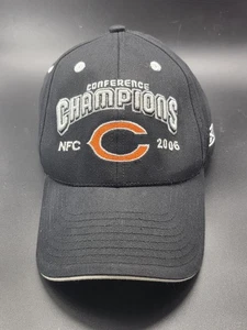 REEBOK NFL Chicago Bears 2006 NFC Champions Adjustable Black Embroidered - Picture 1 of 7