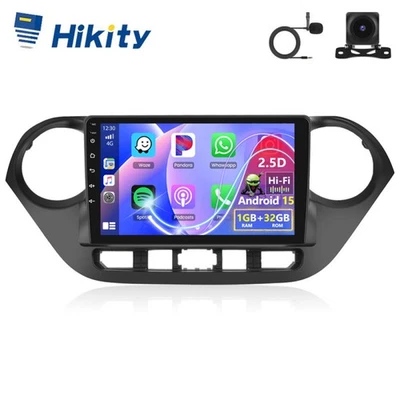 9" CarPlay 32GB Android15 Autoradio für Hyundai i10 II BA IA GPS Navi RDS Kamera - Bild 1 von 4