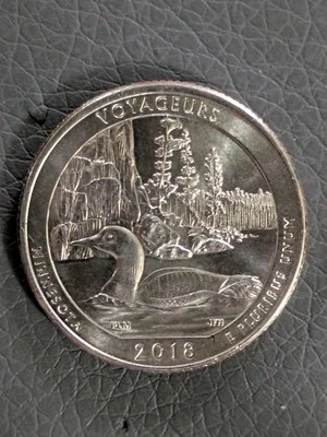 2018-p Minnesota Voyageurs Quarter Proof Like Mint State Ms Misaligned Error  - Image 1 of 4