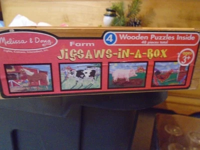 JIGSAWS-IN-A-BOX ФЕРМА ДЕРЕВЯННАЯ ГОЛОВОЛОМКА ВОЗРАСТОВ 3 + - Изображение 1 из 3