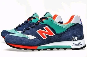 Size 10 - New Balance 577 Dark Navy/Orange/Teal 2014/ "Seaside Pack" Made In UK - Picture 1 of 16