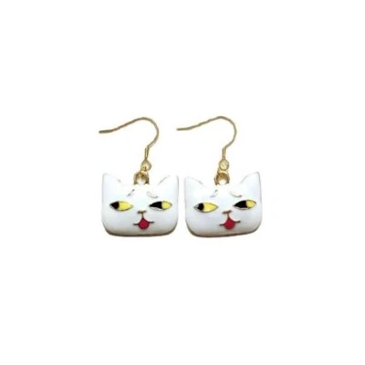 Lindos pendientes colgantes de verano para gato mamá aleación esmalte 1 par gancho de pescado informales Foto 1 de 4