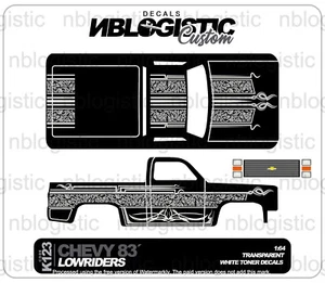 '83 Chevy Silverado Custom WaterSlide Decal for Hot Wheels 1/64 103 - Bild 1 von 4