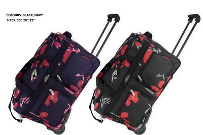 Lightweight Luggage Wheeled Trolley Holdall Duffle Bag Travel Bag 302-Printed - Image 1 of 4