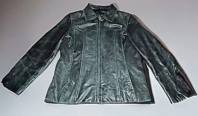New York by Winlet Jacket Leather Full Zip Black Womens Size Large - Image 1 of 4