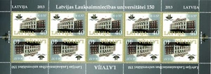 Stamp sheet of LATVIA 2013 - 150th Anniversary of Latvian Agriculture University - Picture 1 of 2
