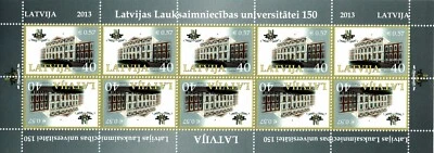 Stamp sheet of LATVIA 2013 - 150th Anniversary of Latvian Agriculture University - Image 1 of 2