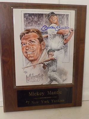 Placa autografiada de Mickey Mantle Foto 1 de 4