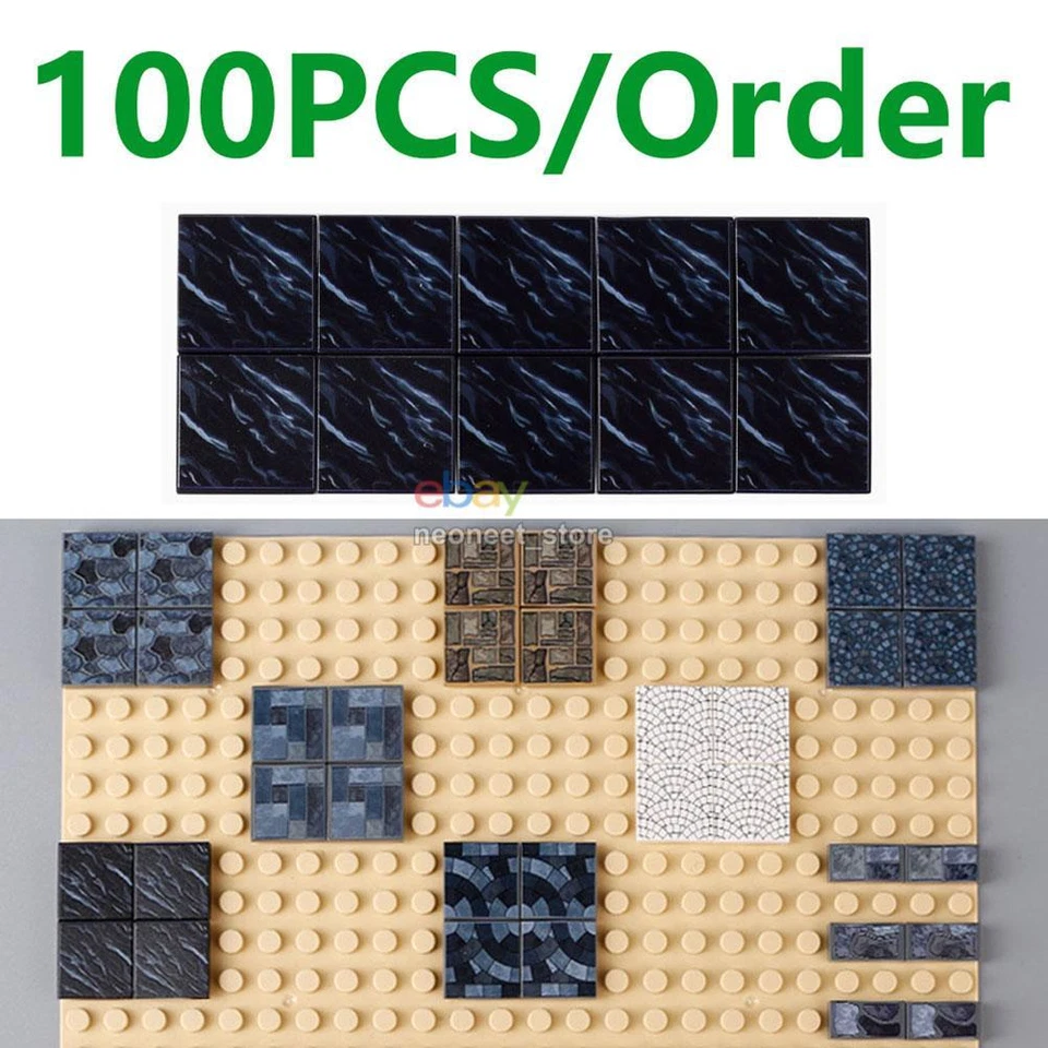 Blocos de construção MOC tijolos rua cidade casa castelo piso 2x2 azulejos liso liso - Imagem 1 de 4