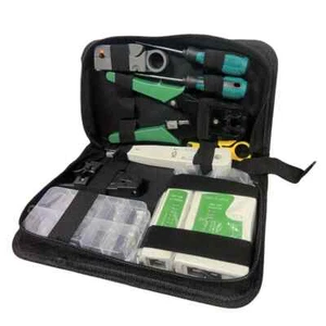 RJ45 Ethernet Cable Crimping Crimper Network Tester Punch Down Tool Kit Set UK - Picture 1 of 12