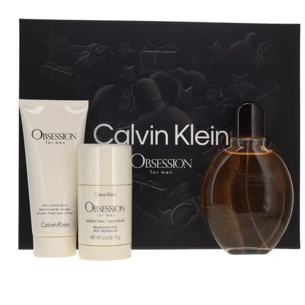 Calvin Klein Obsession Men 125ml EDT, 75ml Deodorant, 100ml Aftershave Balm