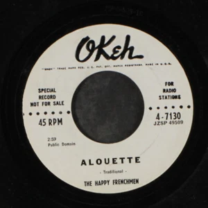 HAPPY FRENCHMEN: alouette / down by the riverside OKEH 7" Single 45 RPM - Picture 1 of 2