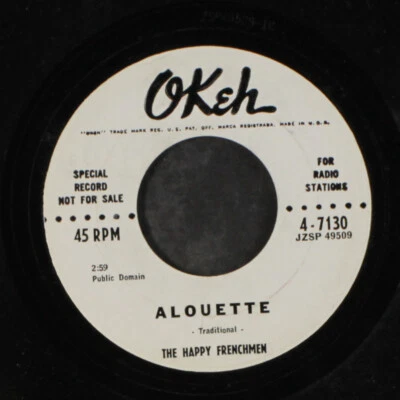 HAPPY FRENCHMEN: alouette / down by the riverside OKEH 7" Single 45 RPM - Image 1 of 2