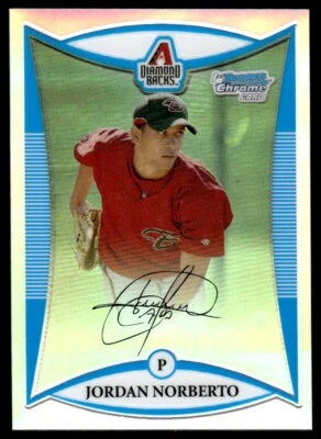2008 Bowman Chrome Prospects REFRACTOR Jordan Norberto /500 Arizona Diamondbacks - Image 1 of 2
