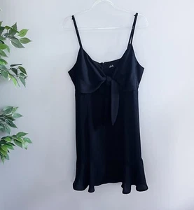 Dotti Women's Dress Size 14 Sleeveless Tie Front Black Spaghetti Straps - Picture 1 of 10