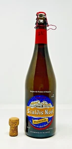 2011 SCALDIS NOEL (BELGIEN) BEMALTES ETIKETT BIERFLASCHE LEER MIT ORGNL KORKEN & DRAHT - Bild 1 von 17