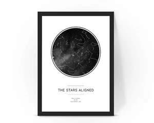 Personalised Star Map Valentines Day special couple gift idea A4/A3 - Picture 1 of 3