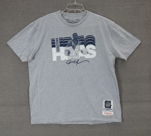 Mitchell & Ness Men's 2XL Georgetown Hoyas Allen Iverson Tee T-Shirt Gray Cover